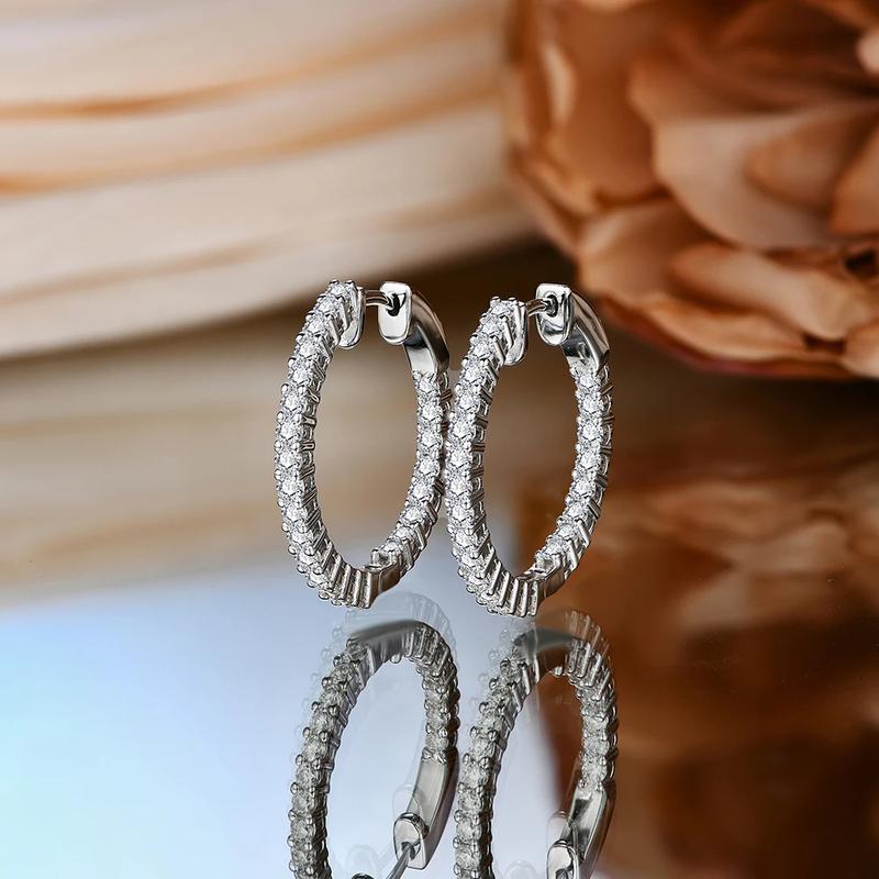Color Synthetic Moissanite Hoop Earrings