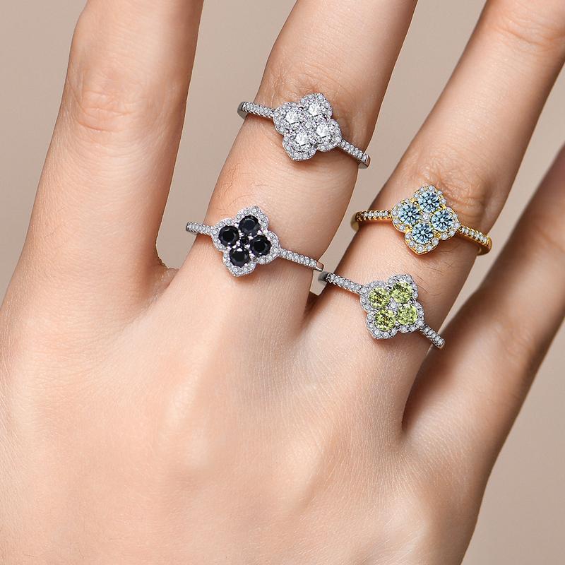 Color Synthetic Moissanite Ring