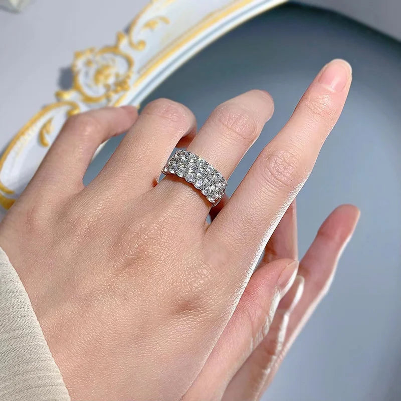 Italo Cushion Cut Triple Row Hoop Earrings In Sterling Silver