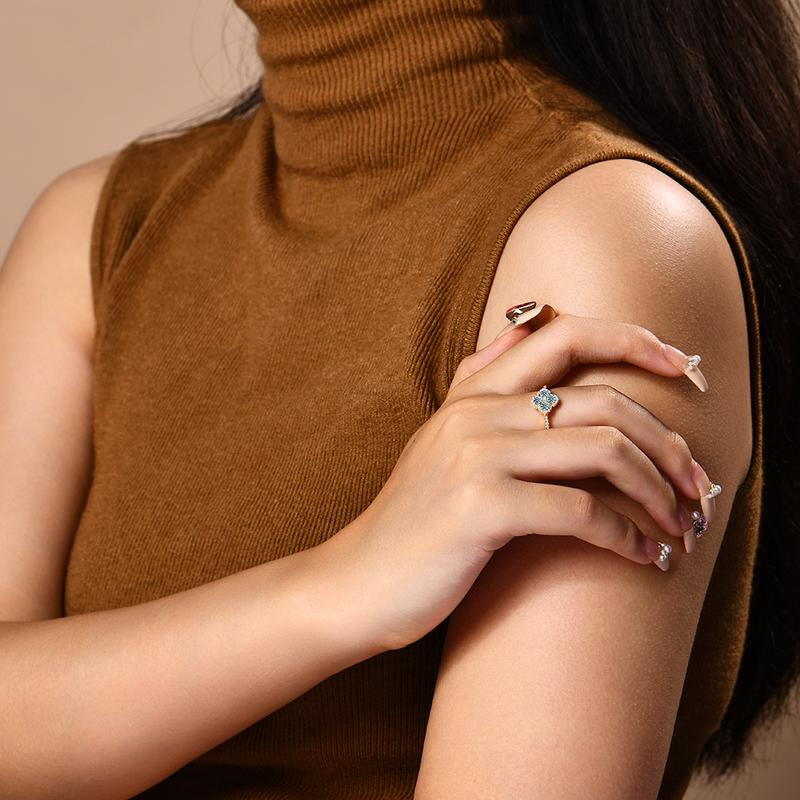 Color Synthetic Moissanite Ring