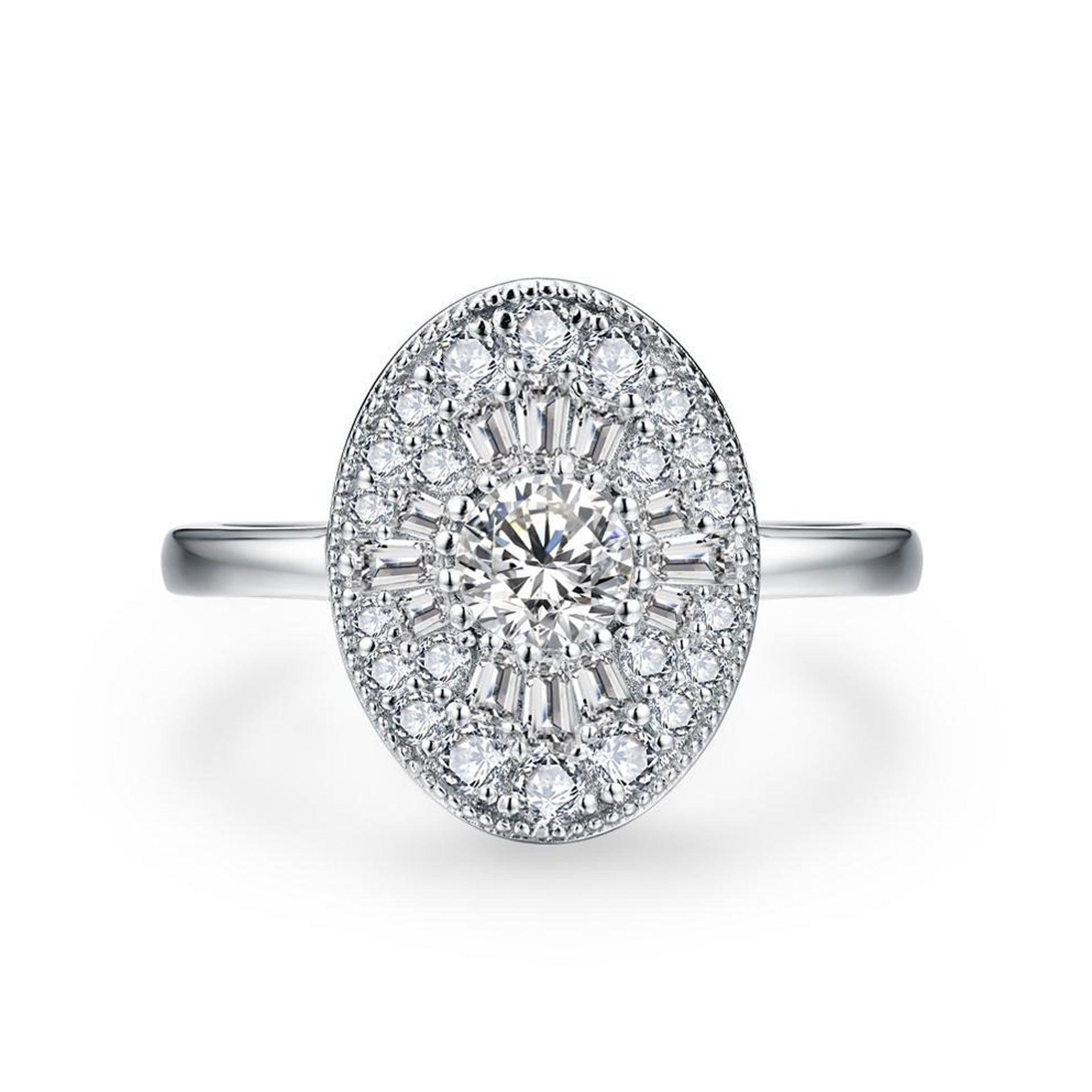 Round Shape All Synthetic Moissanite Ring