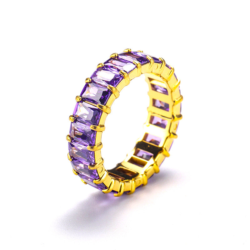 Italo Emerald Cut Eternity Gold Ring