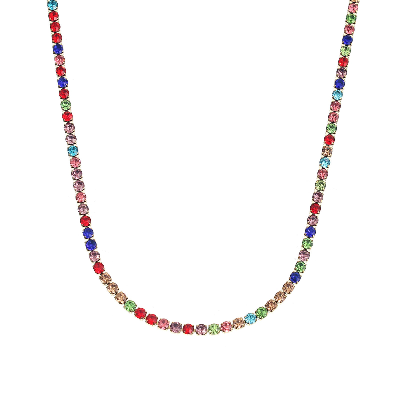Multicolored stone necklace