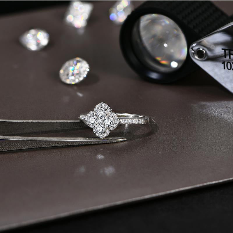 Color Synthetic Moissanite Ring