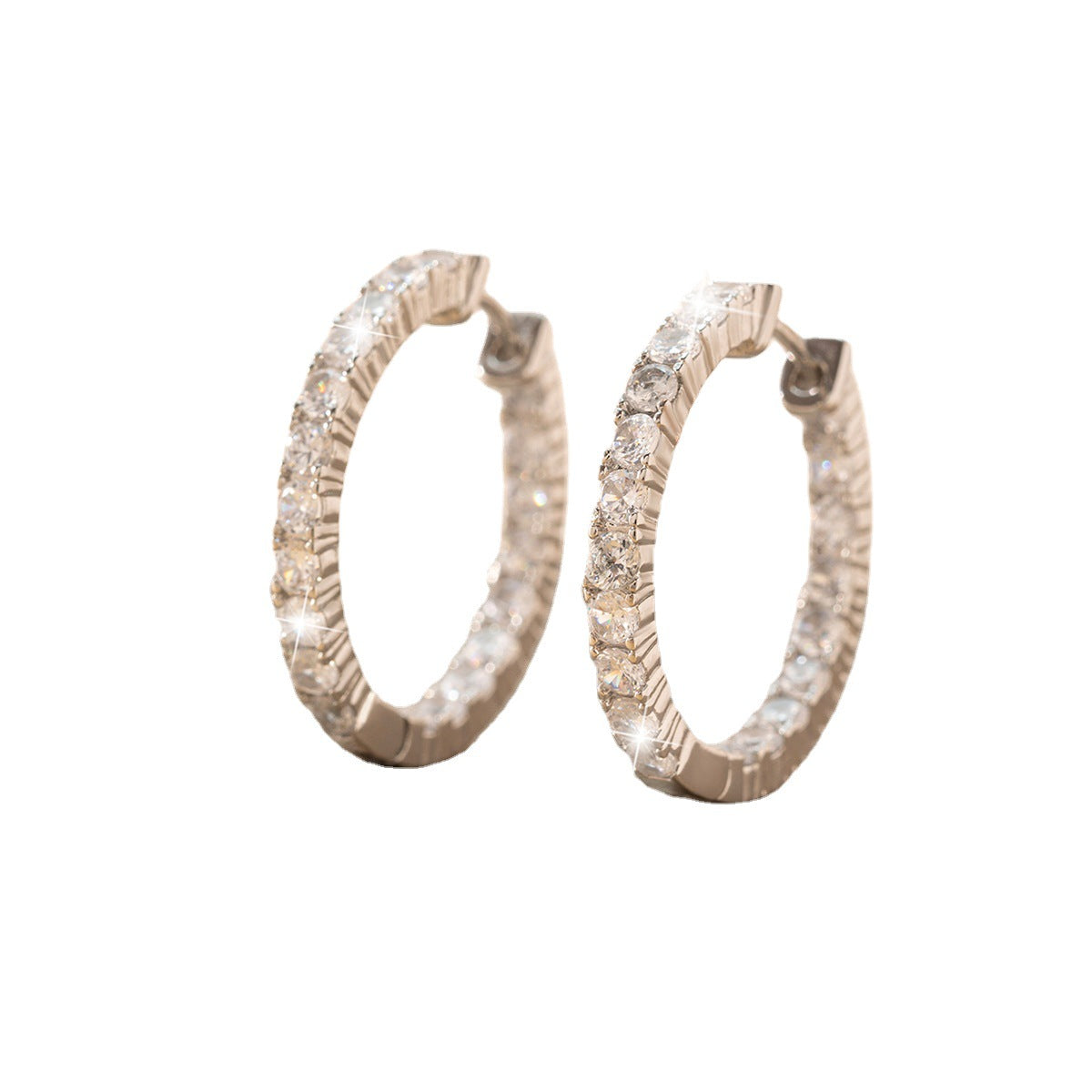 Color Synthetic Moissanite Hoop Earrings