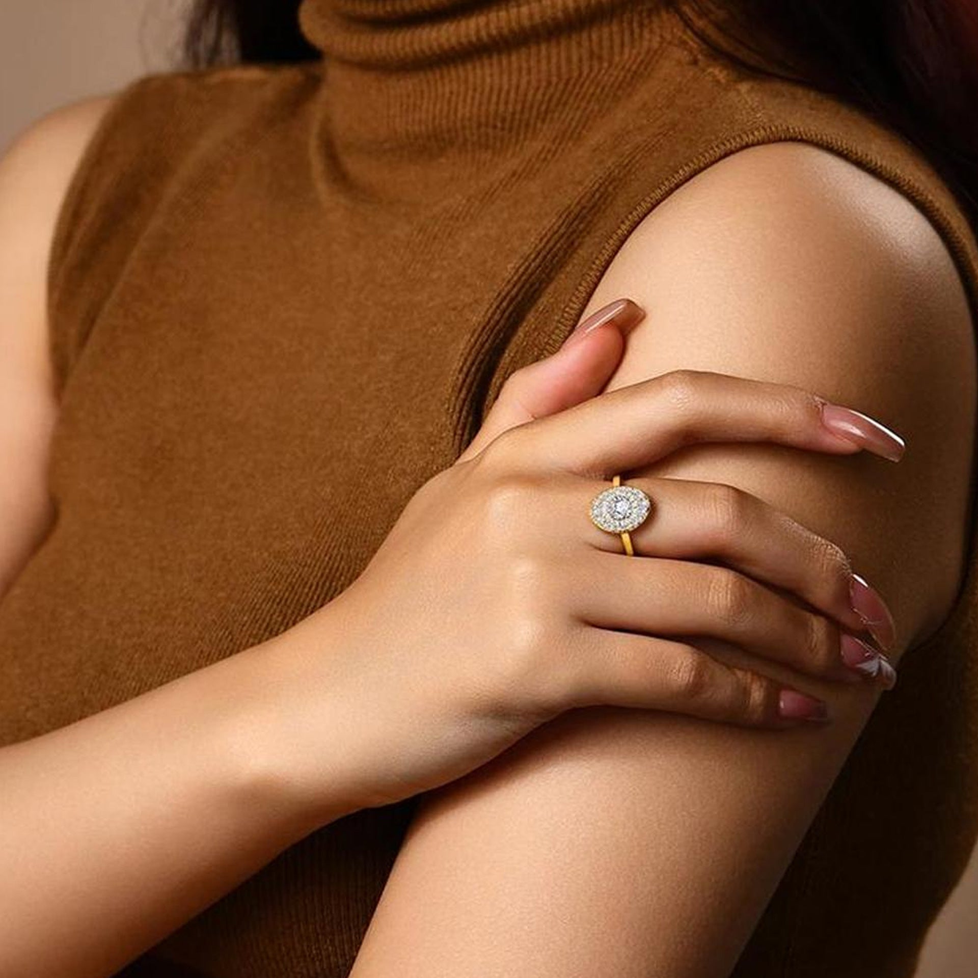 Round Shape All Synthetic Moissanite Ring