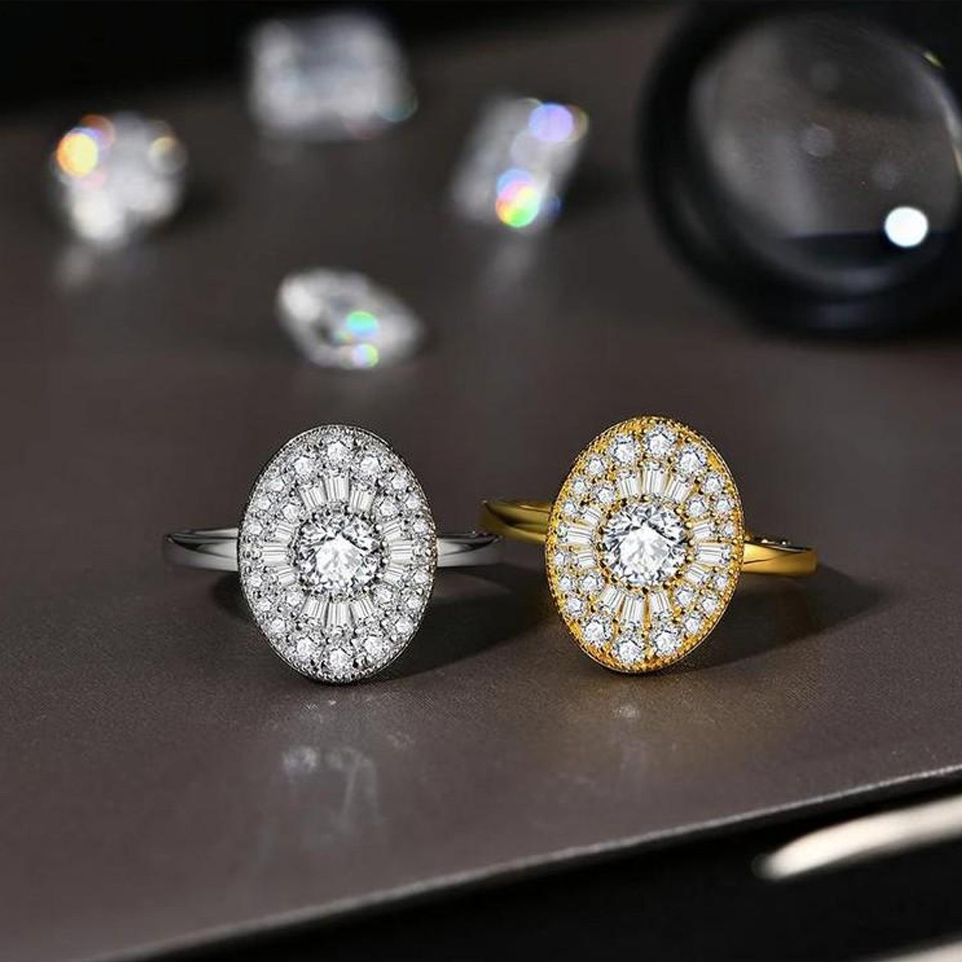 Round Shape All Synthetic Moissanite Ring