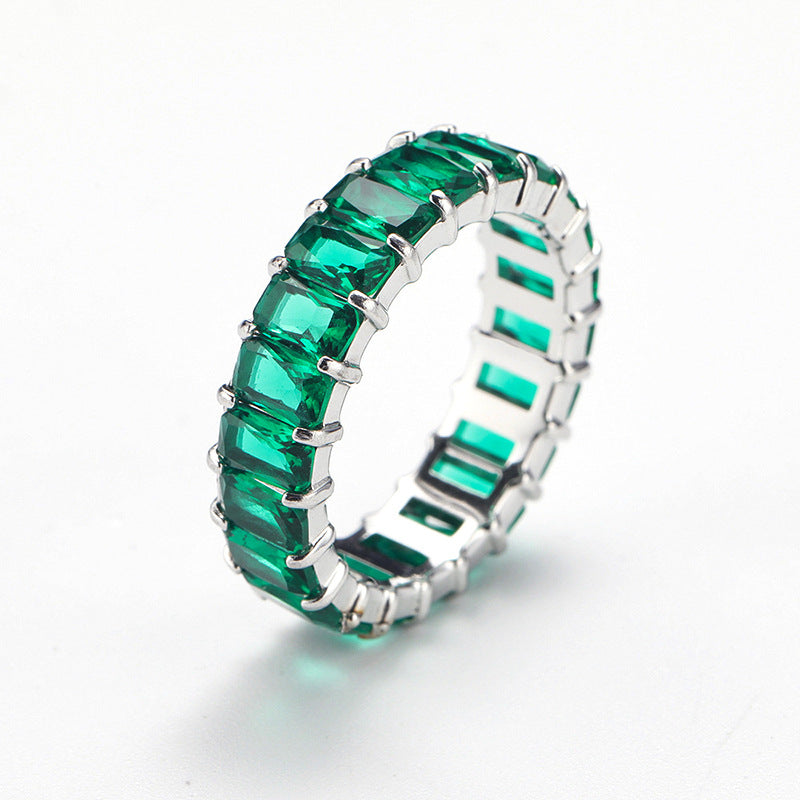 Italo Emerald Cut Eternity Gold Ring