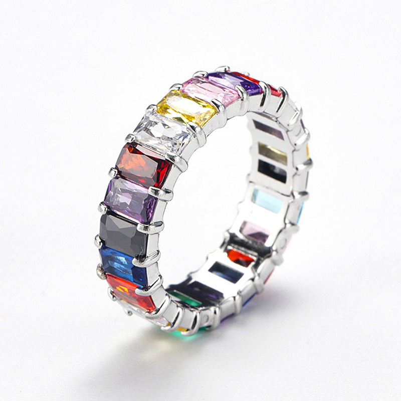 Italo Emerald Cut Eternity Gold Ring