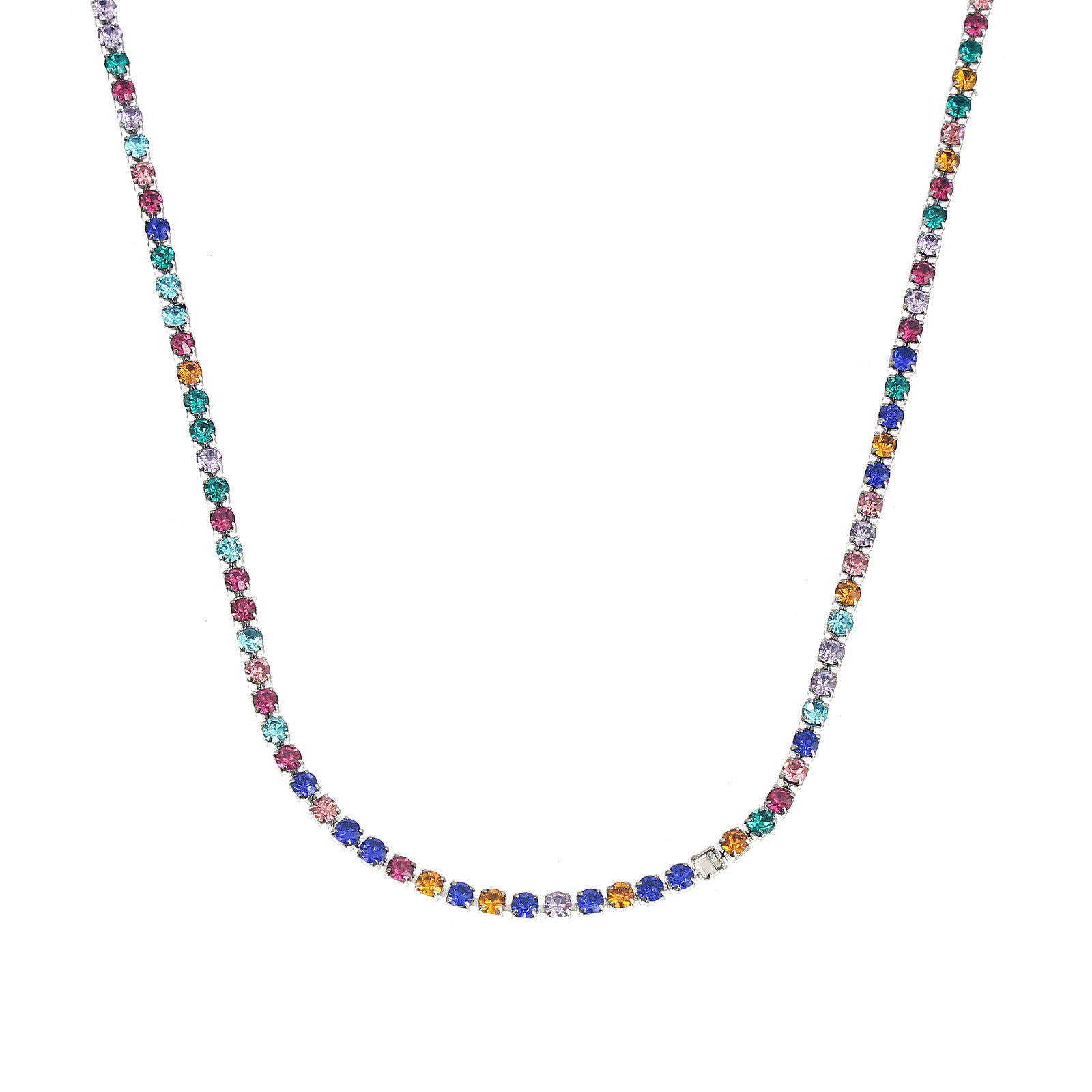 Multicolored stone necklace