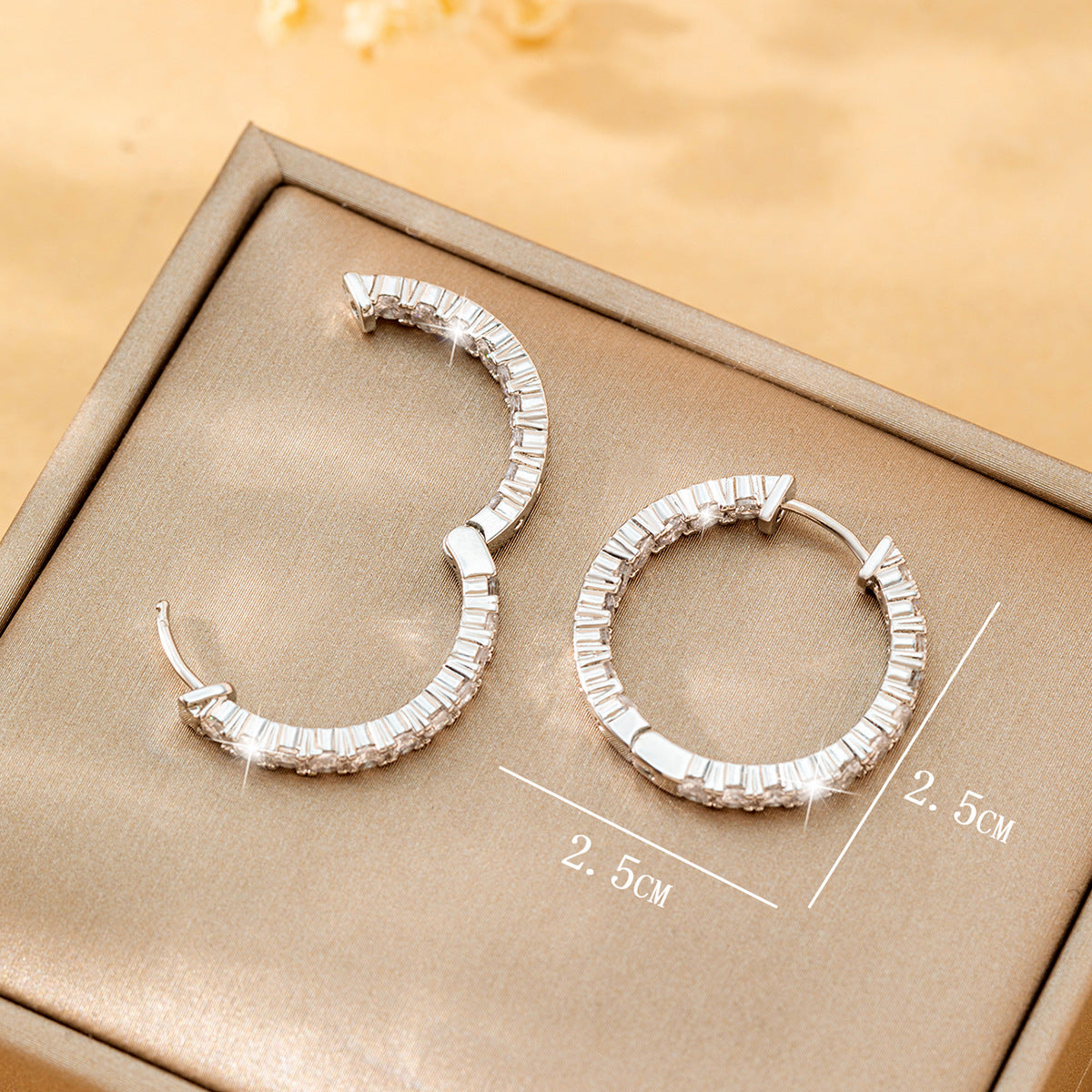 Color Synthetic Moissanite Hoop Earrings