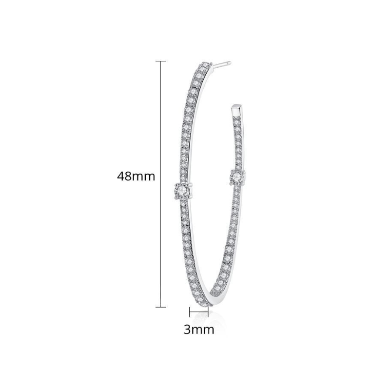 Italo Big Hoop Earrings For Women Sterling SIlver Earrings