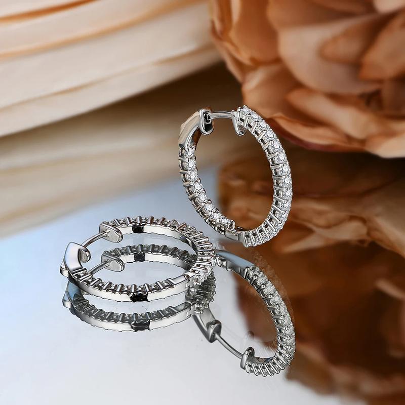 Color Synthetic Moissanite Hoop Earrings
